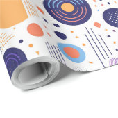 Retro Geometrisch Abstract Pat#7 Indigo ID1067 Cadeaupapier (Rol Hoek)