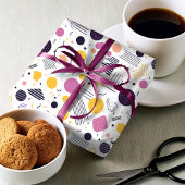 Retro Geometrisch Abstract Pat#8 Magenta ID1067 Cadeaupapier