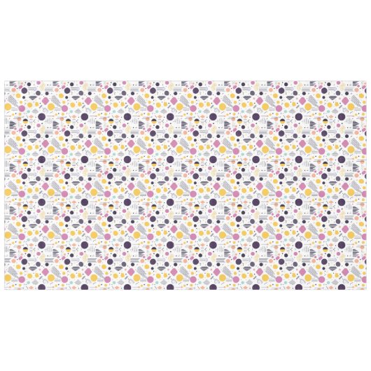 Retro geometrisch Abstract Pat#8 Magenta ID1067 Tafelkleed (Voorkant (Horizontaal))