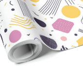 Retro geometrisch abstract patroon #8 Magenta ID10 Cadeaupapier (Rol Hoek)