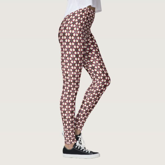 Retro geometrisch abstract patroonontwerp 1319 leggings (Rechts)