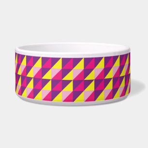 Retro Geometrisch Abstract Roze Paars en Geel Voerbakje