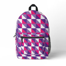 Retro Geometrisch Abstract Roze Paars & Wit