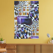 Retro geometrisch abstracte middeleeuwse moderne o canvas afdruk (Insitu (Woonkamer))