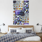 Retro geometrisch abstracte middeleeuwse moderne o canvas afdruk (Insitu (Slaapkamer))