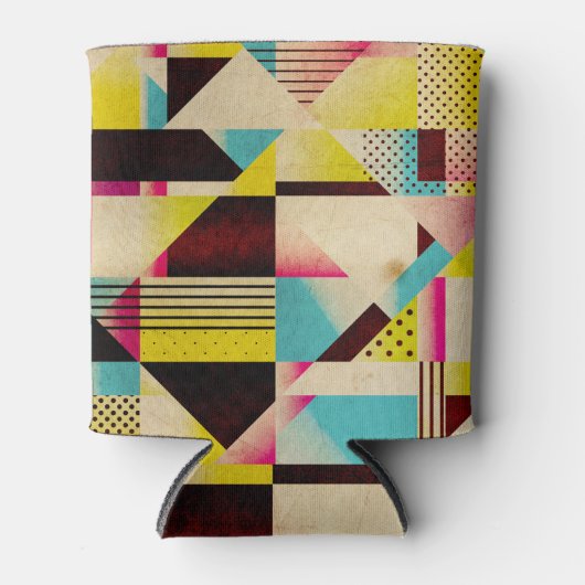Retro geometrisch: Abstracte patroonachtergrond Blikjeskoeler (Voorkant)