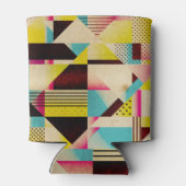 Retro geometrisch: Abstracte patroonachtergrond Blikjeskoeler (Achterkant)