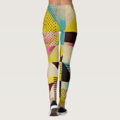 Retro geometrisch: Abstracte patroonachtergrond Leggings (Achterkant)