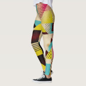 Retro geometrisch: Abstracte patroonachtergrond Leggings (Links)