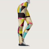 Retro geometrisch: Abstracte patroonachtergrond Leggings (Rechts)