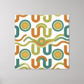 Retro geometrisch atoompatroon uit het midden van canvas afdruk (Voorkant)
