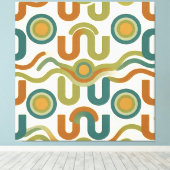 Retro geometrisch atoompatroon uit het midden van canvas afdruk (Insitu (Houten vloer))
