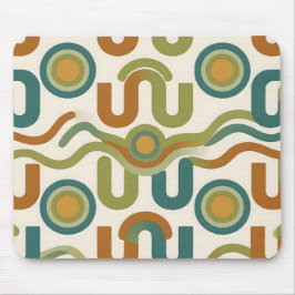 Retro geometrisch atoompatroon uit het midden van  muismat