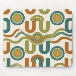 Retro geometrisch atoompatroon uit het midden van muismat