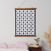 Retro geometrisch bladpatroon wit hangend wandkleed (Slaapkamer)