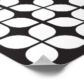 Retro geometrisch bladpatroon wit poster (Hoek)