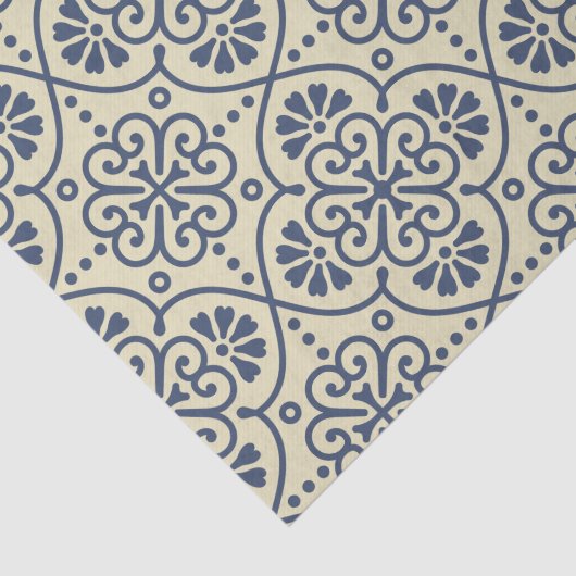 Retro geometrisch bloemornamentaal patroon tissuepapier (Detail)