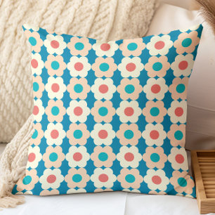 Retro Geometrisch Bloempatroon Kussen