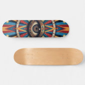 Retro geometrisch boos oog skateboard (Horizontaal)