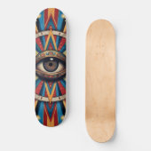 Retro geometrisch boos oog skateboard (Voorkant)