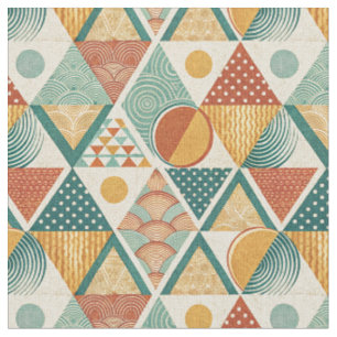 Retro geometrisch cirkel- en driehoek abstract pat stof