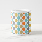 Retro geometrisch cirkelpatroon in mid-century mod grote koffiekop (Voorkant)