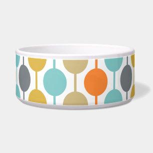 Retro geometrisch cirkelpatroon uit het midden van voerbakje