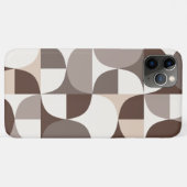 Retro geometrisch curvepatroon - Terra Brown Case-Mate iPhone Case (Achterkant (horizontaal))