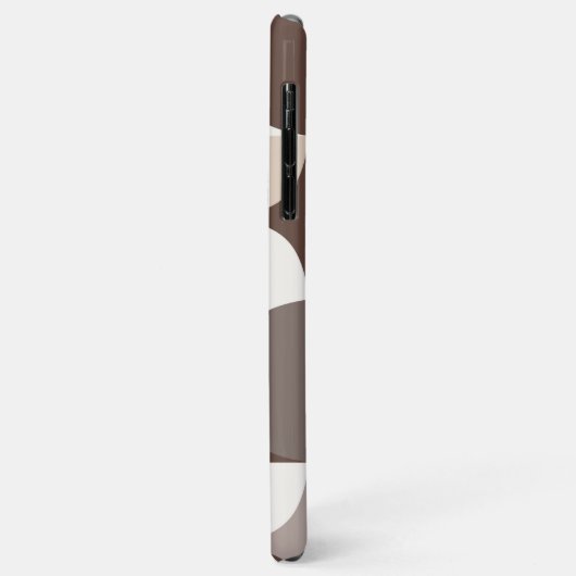 Retro geometrisch curvepatroon - Terra Brown Case-Mate iPhone Case (Achterkant/links)