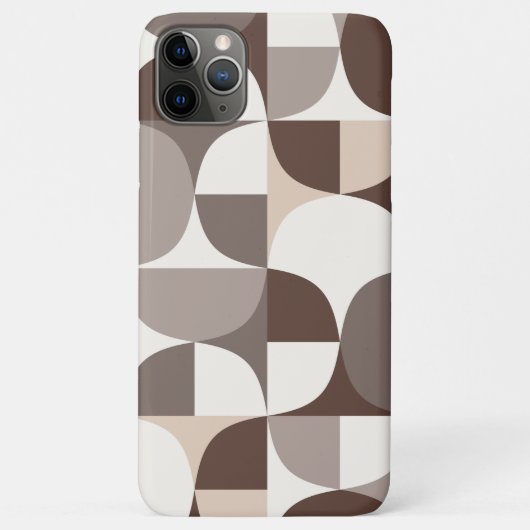 Retro geometrisch curvepatroon - Terra Brown Case-Mate iPhone Case (Achterkant)