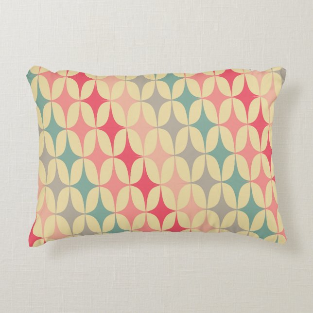 Retro geometrisch: diagonaal  patroon. accent kussen (Voorkant)