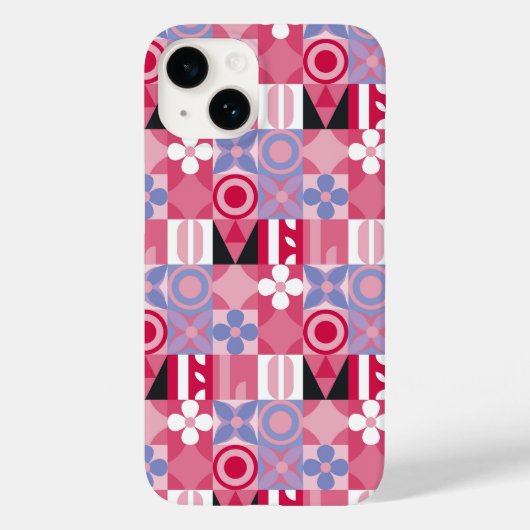 retro geometrisch drukpatroon Case-Mate iPhone case (Achterkant)