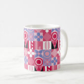 retro geometrisch drukpatroon koffiemok (Voorkant rechts)