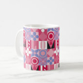 retro geometrisch drukpatroon koffiemok (Voorkant links)