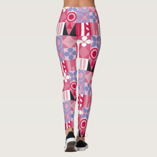 retro geometrisch drukpatroon leggings (Achterkant)