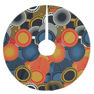 Retro Geometrisch: Golden Circles Harmony Kerstboom Rok