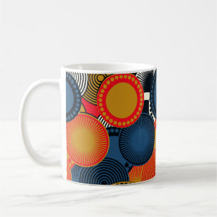 Retro Geometrisch: Golden Circles Harmony Koffiemok