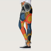 Retro Geometrisch: Golden Circles Harmony Leggings (Links)