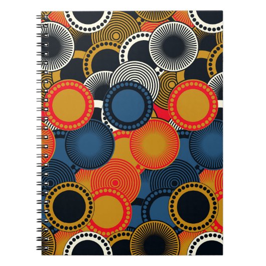 Retro Geometrisch: Golden Circles Harmony Notitieboek (Voorkant)