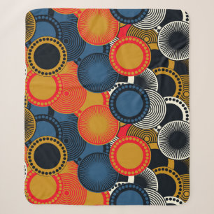 Retro Geometrisch: Golden Circles Harmony Sherpa Deken