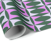 Retro Geometrisch Groen Paarse Unieke Bright Feest Cadeaupapier (Rol Hoek)