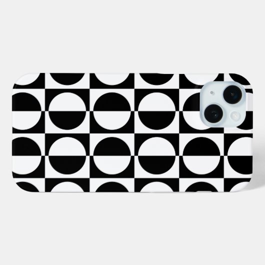 Retro Geometrisch half vierkant en cirkelpatroon Case-Mate iPhone Case (Achterkant (horizontaal))