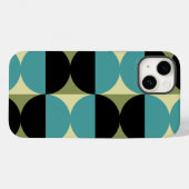 Retro Geometrisch half vierkant en cirkelpatroon Case-Mate iPhone Case (Achterkant (horizontaal))