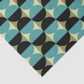 Retro Geometrisch half vierkant en cirkelpatroon Tissuepapier (Detail)