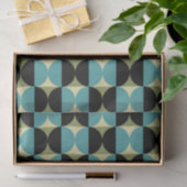 Retro Geometrisch half vierkant en cirkelpatroon Tissuepapier (Geschenk)
