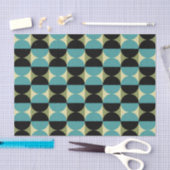 Retro Geometrisch half vierkant en cirkelpatroon Tissuepapier (Craft)