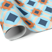 Retro geometrisch in aardetinten cadeaupapier (Rol Hoek)