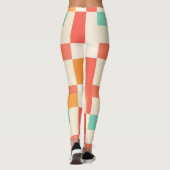 Retro geometrisch kleurenblokpatroon leggings (Achterkant)