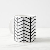 Retro Geometrisch Minimalistisch Wit Zwart 60s Sca Koffiemok (Voorkant links)