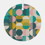 Retro geometrisch: modern patroon. glas ornament (Achterkant)